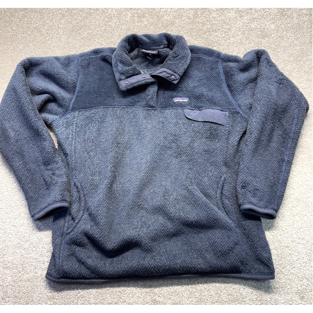 Patagonia Re-Tool Snap-T Pullover Fleece Navy Blue Polartec Womens XL